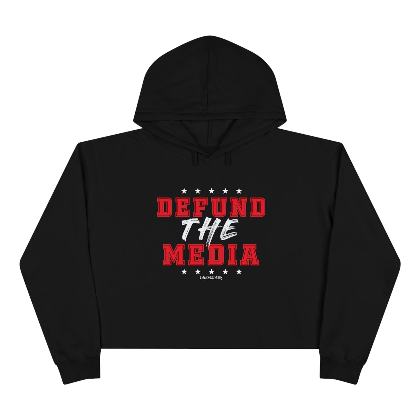 Womens Crop Hoodie Defund The Media