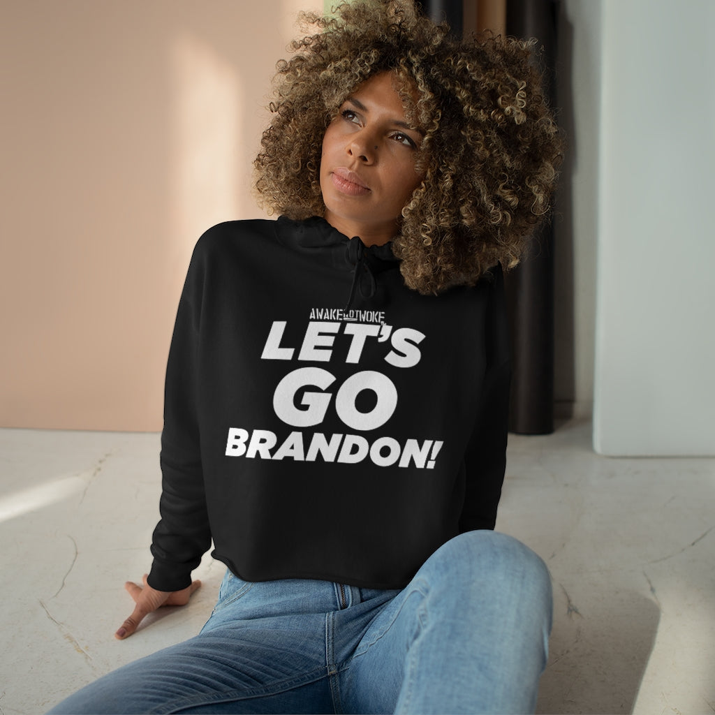 Womens Crop Hoodie Lets Go Brandon
