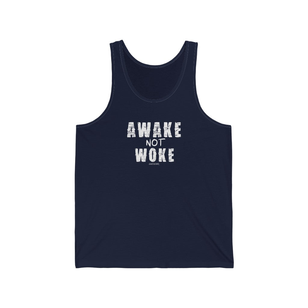Unisex Awake Not Woke Remixed Jersey Tank