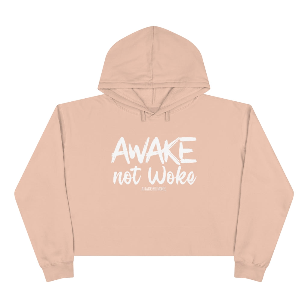 Womens Crop Hoodie Awake Not Woke