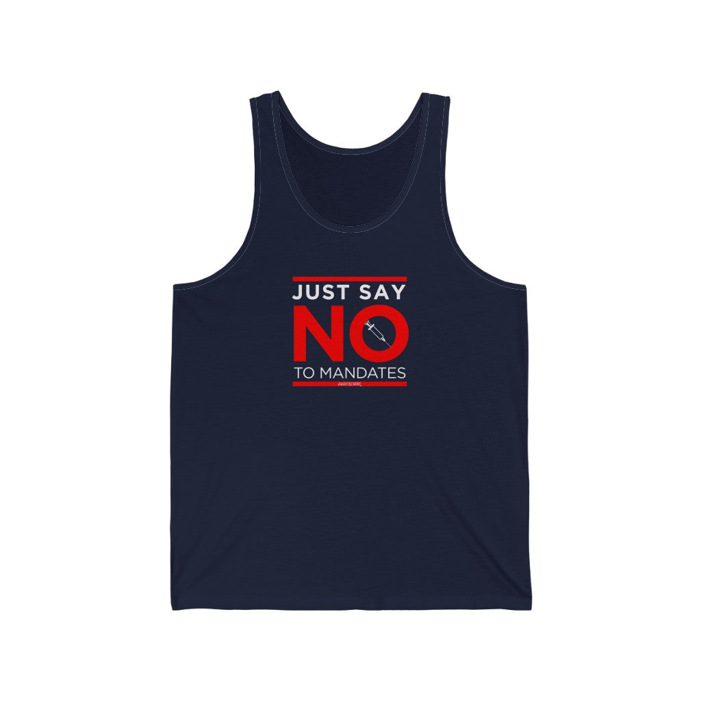 Unisex Just Say No To Mandates Jersey Tank