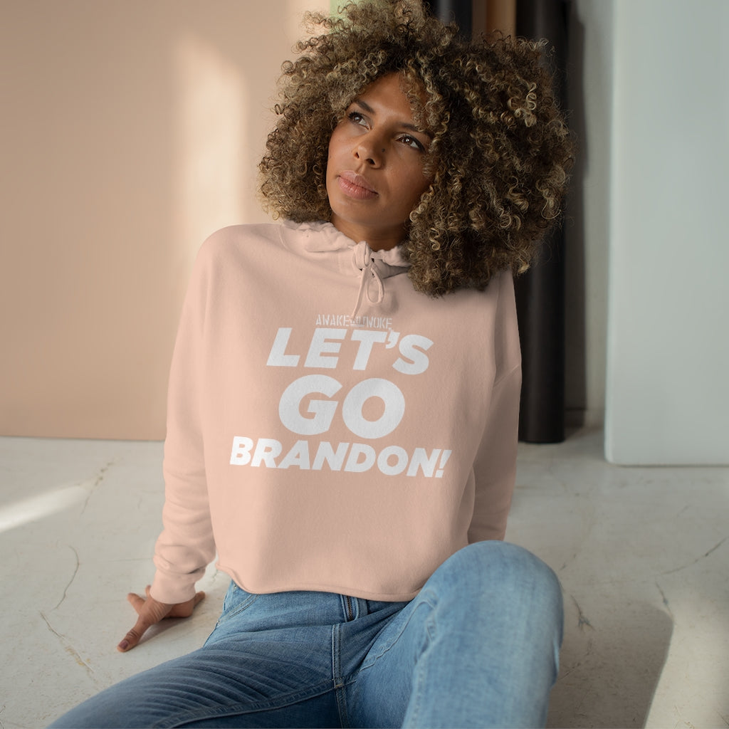 Womens Crop Hoodie Lets Go Brandon