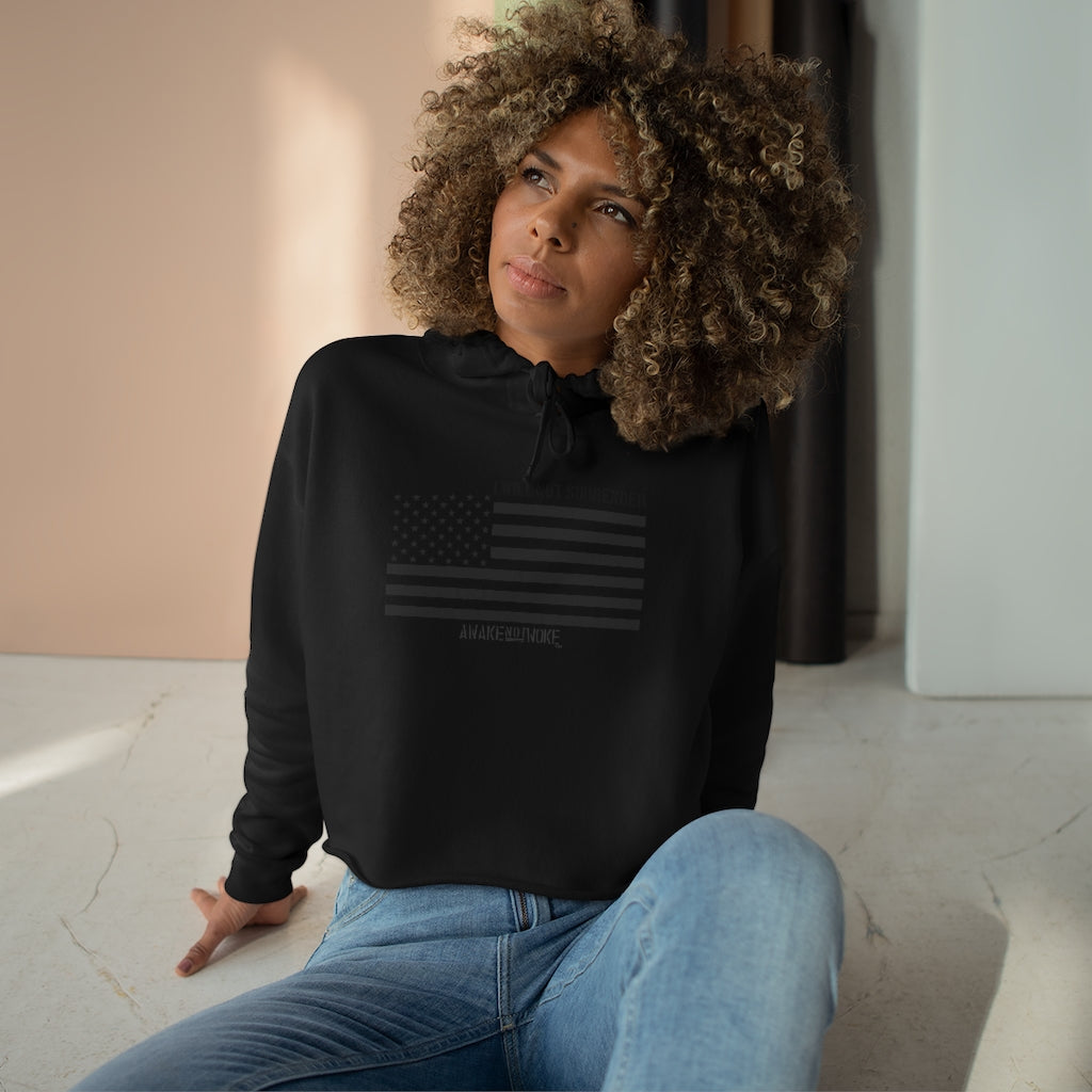Womens Crop Hoodie Will Not Surrender