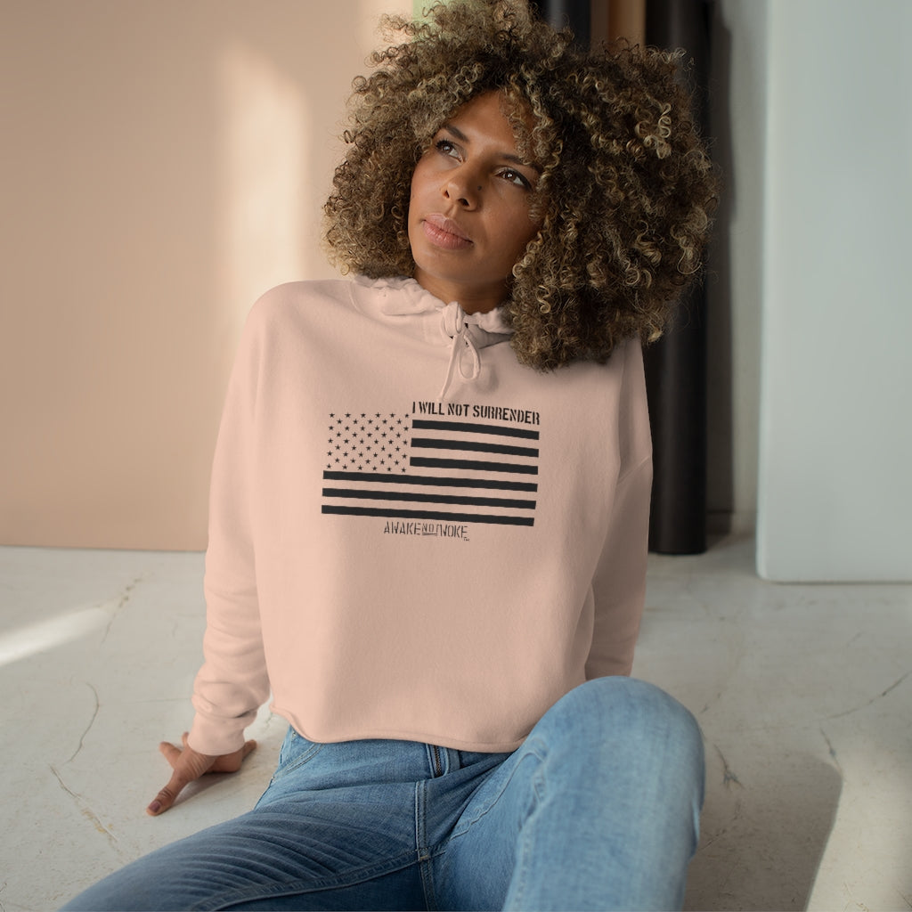 Womens Crop Hoodie Will Not Surrender